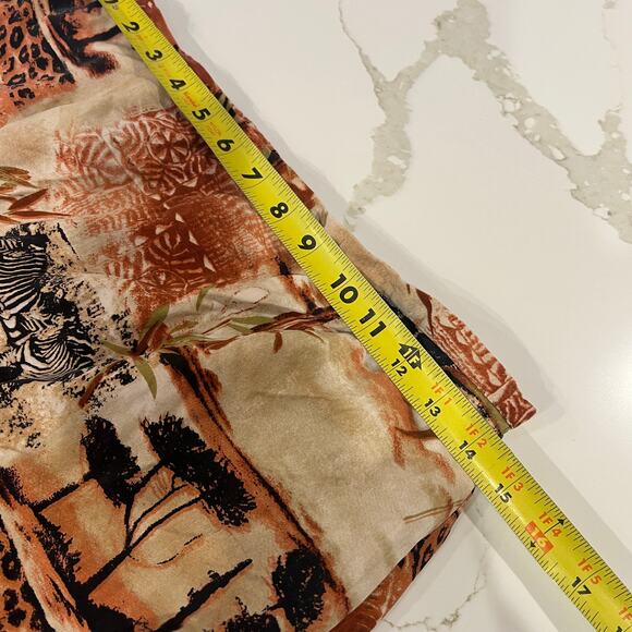 Nancy Bolen Silk Maxi Skirt Small Side Slit Side Zip African Safari Print Zebra - Picture 5 of 7